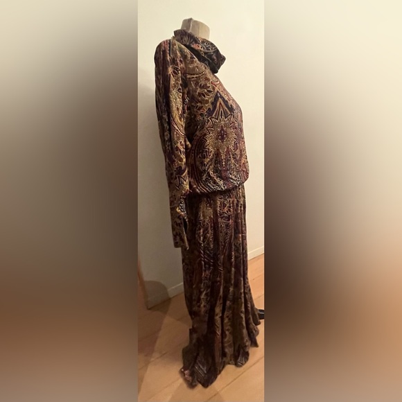 Vintage 80s JESSICA HOWARD Paisley Maxi Midi Dress Size 14 - Picture 3 of 7